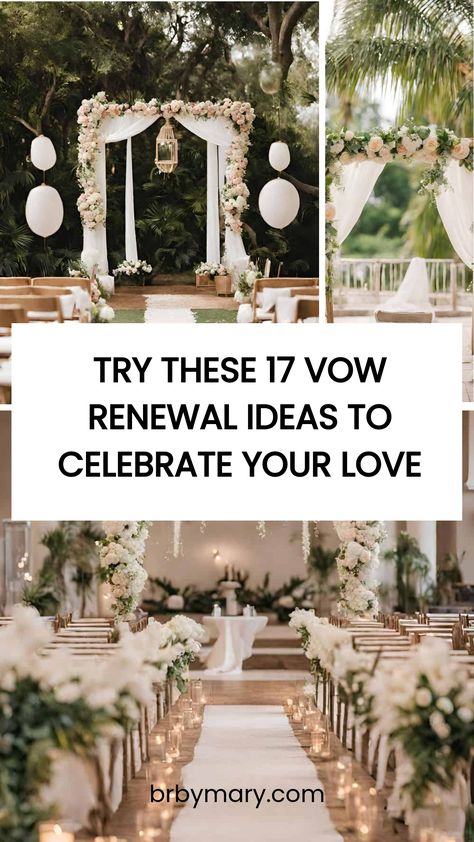 Wondering how you could renew your vows? From recreating your wedding to decor ideas, here are the top vow renewal ideas for couples. Intimate Beach Vow Renewal, Italy Vow Renewal, Vow Renewal Favors For Guests, 5 Year Vow Renewal Ideas, Backyard Vow Renewal Ideas, 10 Year Vow Renewal Ceremony, Vow Renewal Cake, Guys Quotes, Tips For Guys