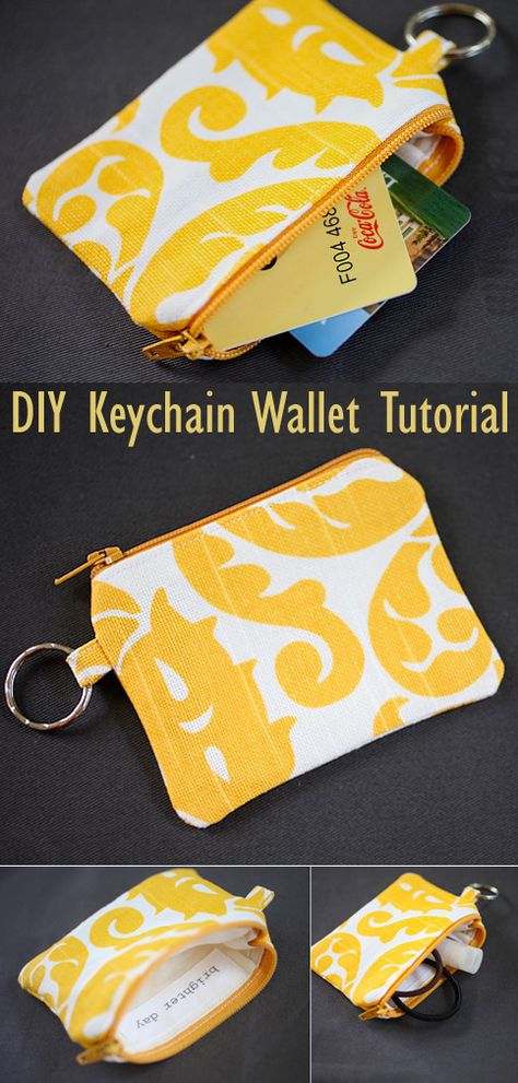 DIY Keychain Wallet: Sewing Tutorial Diy Keychain Wallet, Diy Wallet Pattern Free, Diy Wallet Pattern, Wallet Pattern Free, Couple Cards, Diy Coin Purse, Wallet Sewing Pattern, Sew Wallet, Sewing To Sell