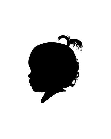 Hand Drawn Decorative Custom Black and White Silhouette Portrait (Purchase Includes name/date if desired) For Baby, Children, Etc Shadow Portraits, Silhouette Face, Black And White Silhouette, Baby Silhouette, Preschool Projects, Small Fry, Life Vision, Girl Silhouette, Silhouette Portrait