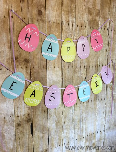 Easter Banner Ideas, Easter Garland Diy, Easter Classroom Decorations, Easter Photo Booth, Easter Banners, Easter Classroom, Easter School, Happy Easter Banner, Easy Easter Decorations