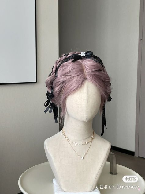 Kawaii Hair Color, Hair Stages, Hair Style Korea, Hair Inspiration Long, Ribbon Hairstyle, Pretty Hair Color, Shot Hair Styles, Hair Up Styles, Hair Styler