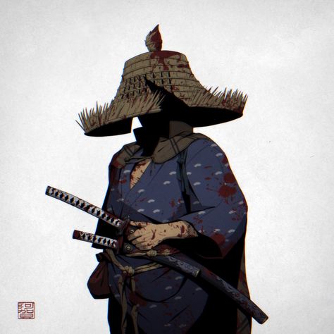 Ronin Samurai, Fantasy Story Ideas, رورونوا زورو, Samurai Artwork, Japanese Warrior, Ghost Of Tsushima, Samurai Art, Game Character Design, Character Design Male