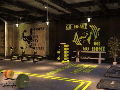 Gym Interior Wallpaper, Gym Wall Ideas Interior Design, Gym Wall Decor Interior Design, Crossfit Gym Design Interiors, Fitness Decoration Gym, Gym Setup Ideas Commercial, Crossfit Design Interior, Commercial Gym Interior Design Ideas, Personal Gym Design