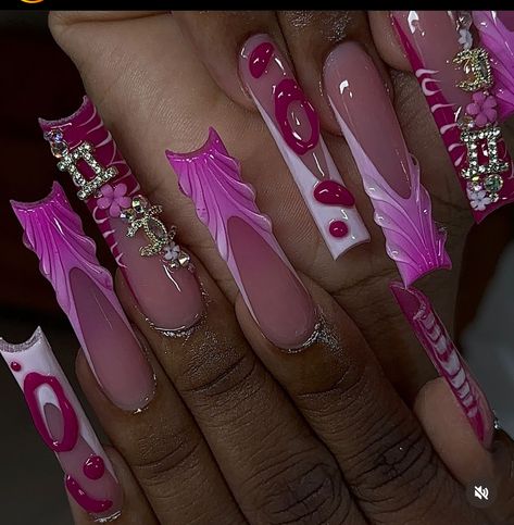 Uni Nails, Xl Nails, Airbrush Nails, Dope Nail Designs, Tattoo Design Ideas, Exotic Nails, Long Square Acrylic Nails, Unique Acrylic Nails, Acrylic Nails Coffin Short