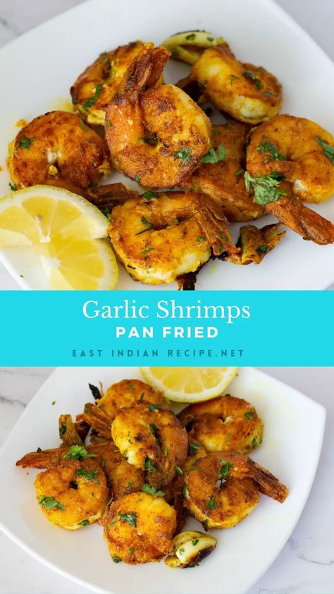 This pan-fried shrimp recipe is a cooking staple in my household. It’s easy to make and takes no more than 20 minutes. The end result is a lightly fried, tender, flakey shrimp that is truly delicious. The key is adding flour to the shrimp before you put it in the pan. Pan Fried Shrimp Recipes, Sticky Shrimp, Fried Shrimp Recipes Easy, Shrimp Recipe Easy, East Indian Recipes, Cooking Raw Shrimp, Fried Shrimp Recipe, Pan Fried Shrimp, Fried Shrimp Recipes