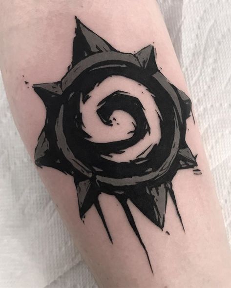 Video Game Hand Tattoo, Hearthstone Tattoo, Videogame Tattoos, World Of Warcraft Tattoo, Wow Tattoo, Warcraft Tattoo, Druid Tattoo, Small Chest Tattoos, Geometric Sleeve Tattoo