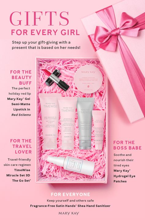 Get the perfect present for all the women who deserve a little extra pampering in the new year! These holiday gift ideas are sure to delight your mom, sister, or best friend. | Mary Kay #marykay #makeup #beauty #skincare #selfcare #giftideas #holidaygiftideas #giftboxideas #holidaygifts #stockingstuffers #DIYgiftsets #birthdaygift #MKPinkWeekend Mary Kay Valentines Ideas, Mary Kay Holiday Gift Ideas, Mary Kay Christmas Gift Ideas, Mary Kay Gift Ideas, Mary Kay Valentines, Mary Kay Miracle Set, Mary Kay Gift Sets, Mary Kay Lipstick, Mary Kay Christmas