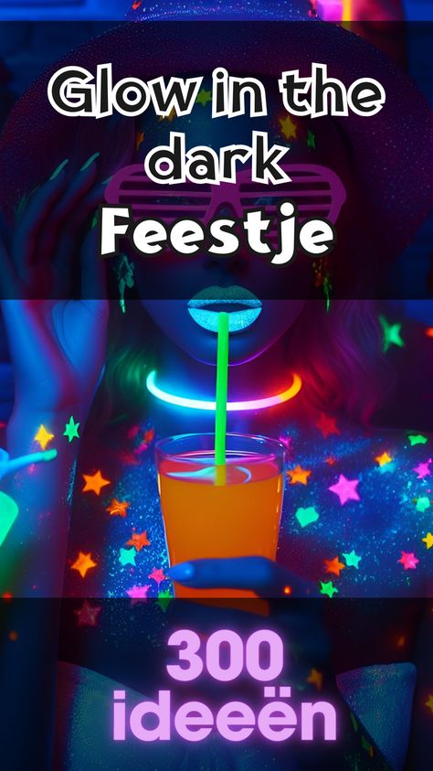 Klaar voor een geweldig feest? Ontdek alles wat je nodig heb voor dit Glow in the dark themafeest: decoratie, muziek, hapjes, drinken, spelletjes, tafeldekking, verlichting, locaties,... Dark Party, In The Dark, Glow In The Dark, The Darkest, Neon