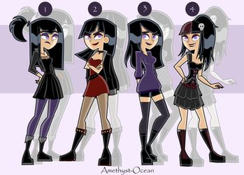 Sam Outfits Part 2 by Amethyst-Ocean Sam From Danny Phantom, Danny Phantom And Sam, Amethyst Ocean, Dany Phantom, Danny Phantom Sam, Sam Manson, Secret Trio, Going Ghost, Danny Fenton