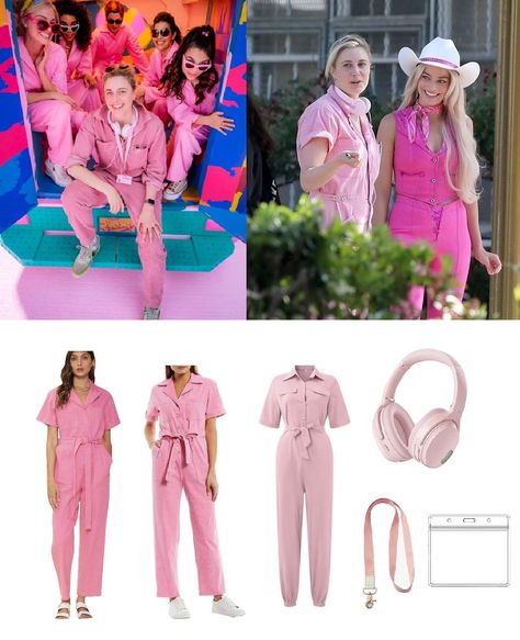 Barbie Movie Pink Jumpsuit, Barbie Jumpsuit Costume, Barbie Pink Jumpsuit Outfit, Barbie Jumpsuit Outfit, Barbie Jumpsuit, Barbie Movie Costume, Halloween Blondies, Pink Jumpsuits Outfit, Barbie Halloween