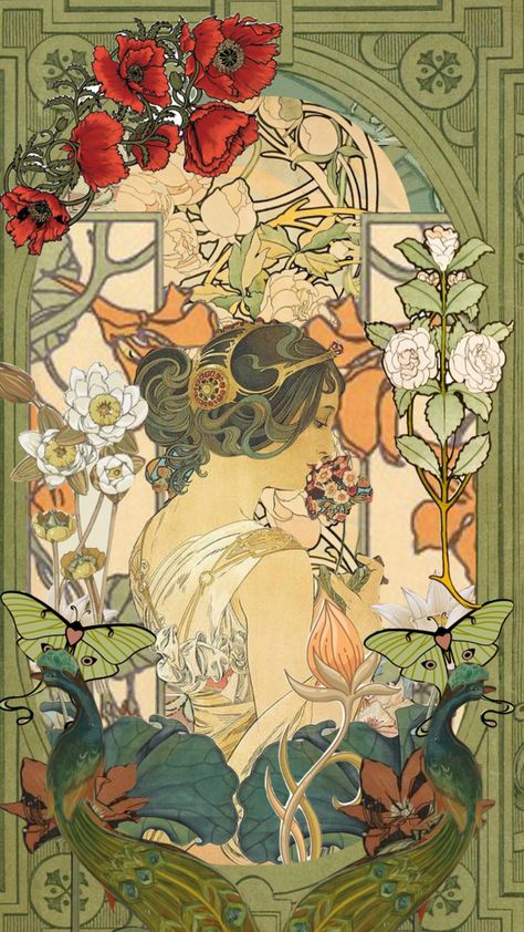 #artnouveau #nature #floral #victorian #edwardian #vintage #art Art Nouveau Japanese, Art Nouveau Portrait, Art Nouveau Floral, Hedge Witch, Whimsy Goth, Female Protagonist, Floral Poster, Love Art, Your Aesthetic