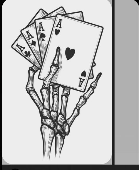 Hand Holding Card, Skeleton Hands Drawing, Playing Card Tattoos, Ace Tattoo, Skeleton Drawings, Ace Card, Skeleton Tattoos, Cool Small Tattoos, Card Tattoo