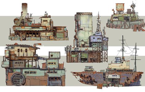 post apocalyptic world, dump, war game, sketches, power plant, rust Apocalyptic Town Concept Art, Post Apocalyptic Buildings Concept Art, Post Apocalyptic Sketch, Post Apocalyptic World Building, Post Apocalyptic Architecture, Post Apocalyptic Wasteland, Post Post Apocalyptic, Post Apocalyptic City Concept Art, Post Apocalyptic Buildings