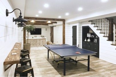 Shop You and Me Ping Pong Table by RS … on LTK, the easiest way to shop your favorite influencers. Cost To Finish Basement, Remodeling Trends, Basement Inspiration, Basement Living Rooms, Basement House, Small Basements, Basement Makeover, Basement Ceiling, Basement Walls