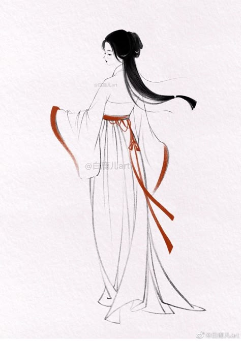 Back View Pose Reference, Japanese Woman Drawing, Asian Sketch, Geisha Drawing, Chinese Drawings, Japan Painting, Chinese Art Painting, Geisha Art, Japanese Drawings