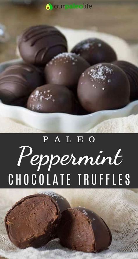 Paleo Candy, Peppermint Truffles, Best Paleo Recipes, Peppermint Chocolate, Paleo Recipes Dessert, Paleo Baking, Sans Gluten Sans Lactose, Paleo Sweets, Paleo Chocolate