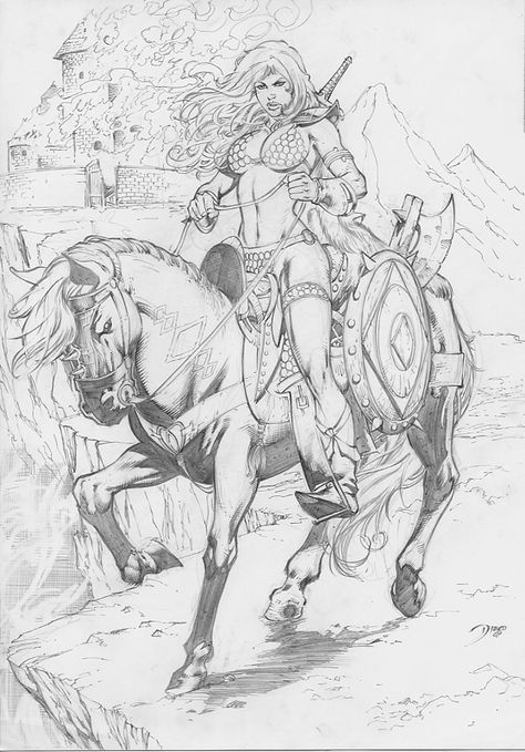 redsonja by https://diegobernard.deviantart.com on @DeviantArt Prince Valiant, Frank Frazetta, Red Sonja, Bd Comics, Classic Comics, Fantasy Artist, Comic Book Artists, Comic Illustration, Vintage Comics