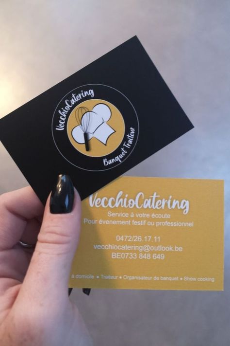 Catering Visiting Cards Design, Restaurant Card Design, Business Card Fonts, Design For Restaurant, Restaurant Card, Catering Business Cards, Dental Business, Food Business Card, Cloud Kitchen