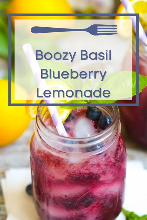 Sweet blueberries, tangy lemonade, and just a hint of basil make this boozy basil blueberry lemonade THE cocktail of the summer! Blueberry Lemonade Cocktail, Drinks Lemonade, Blueberry Drinks, Blueberry Cocktail, Cocktail Vodka, Blueberry Vodka, Basil Lemonade, Vodka Lemonade, Lemonade Cocktail