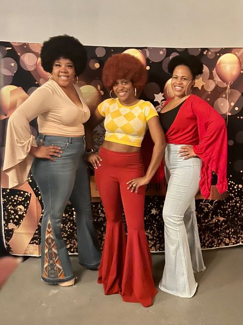 70s Birthday Party Ideas For Adults, Decades Party Outfit, 70s Theme Party Outfit, Disco Inspired Outfits, 70s Themed Outfits, 80s Party Outfits Women, 70s Disco Party Outfit, 70s Outfits Black Women, 70s Ideas