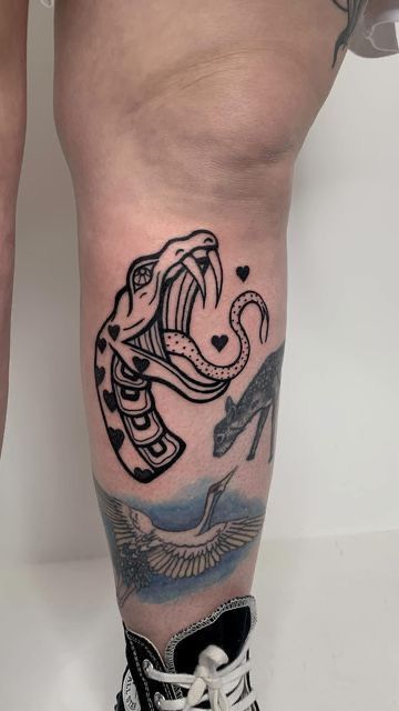 Two Headed Snake Tattoo, Snake Head Tattoo, Filler Tattoos, Traditional Tattoo Woman, Tatuaje A Color, Tattoo Portfolio, Head Tattoos, Time Tattoos, Tattoo Flash Art