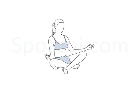 Easy pose (Sukhasana) instructions, illustration and mindfulness practice. Learn about preparatory, complementary and follow-up poses, and discover all health benefits. Sukhasana Pose, Beginner Poses, Back Fat Workout, Tight Hip Flexors, Psoas Muscle, Workout Posters, Yoga Design, Resistance Band Exercises, Senior Fitness