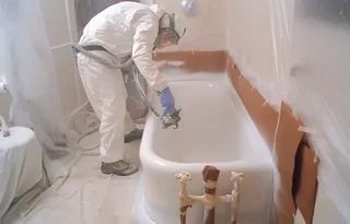 How to Refinish a Cast Iron Tub - This Old House Cast Iron Tub Refinish, Countertop Tiles, Tub Resurfacing, Tub Refinishing, Reglaze Bathtub, Top Bathroom Design, Cast Iron Bathtub, Refinish Bathtub, Old Home Remodel