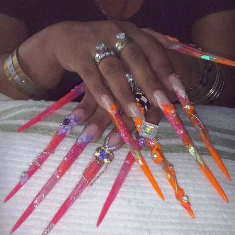 Extremely Long Nails, Easy Slider Recipes, Easy Slider, Diy Acrylic Nails, Long Nail Designs, Nail Art Ombre, Slider Recipes, Long Acrylic, Long Acrylic Nails