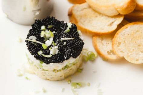 Caviar Pie Caviar Pie Recipe, Wild Scampi Caviar, Poor Man Caviar Recipe, Caviar Pie, Caviar Tasting, How To Eat Caviar, Gothic Food, Oyster With Caviar, Caviar Appetizers