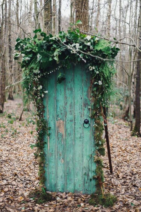 Door In The Woods, Elopement Wedding Ideas, Enchanted Forest Wedding, Have Inspiration, Whimsical Wonderland Weddings, The Secret Garden, Antique Door, Elopement Wedding, Woodland Wedding