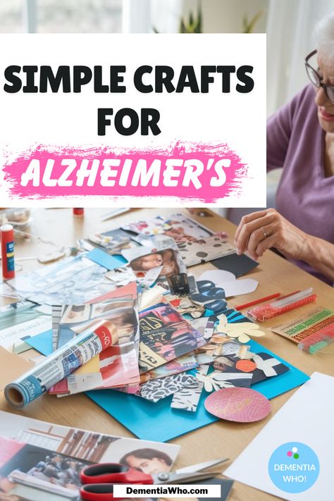 ❤️ Save for later 👉 Tap to see all 10 simple and fun crafts for your loved one with Alzheimer’s! Collage Art fun and creative way to bond while encouraging self-expression.  It’s an easy, straightforward activities that they'll love. Click below to see other craft ideas designed to bring joy and mental stimulation to those with Alzheimer’s! Great for seniors, elderly and nursing home crafts! Fun Things To Do With Nursing Home Residents, Reminiscence Activities For Seniors, Indoor Activities For Seniors, Crafts For Seniors With Alzheimers, Crafts To Do With Seniors, Nursing Home Christmas Crafts, Easy Christmas Crafts For Seniors Nursing Homes, Holiday Crafts For Seniors, Crafts For Older Adults Nursing Homes