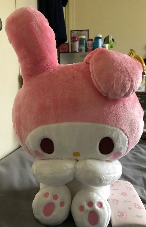 Pink Plushie, My Melody Plushies, Melody Plushie, Hello Kitty Plush Pink, Pink Hello Kitty Plushies, Melody Plush Aesthetic, Pink Sanrio Plush, Spongebob Funny Pictures, Hello Kitty Jewelry