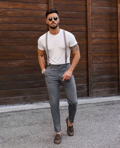 Must try This Suspender look💯 . . . #fashionforhim #mensfashions #highfashionmen #menstylefashion #menstyles #fashionforhim #mensfashions #highfashionmen #menfashiontips #menfashions #menfashionposting #menfashionguide #menstyleofficial #outfitgrids Casual Suspenders Outfit, Suspenders Outfit Men, Mens Suspenders Outfit, Suspender Outfits For Men, Giuse Laguardia, How To Wear Suspenders, Boy Suspenders Outfit, Outfits With Suspenders, Suspenders Men Fashion