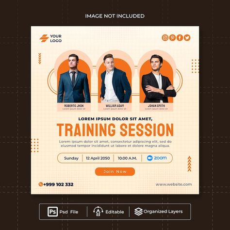 Webinar Design, Free Social Media Templates, Psd Website, Instagram Training, Photo Shape, Flyers Design, Youtube Business, Business Poster, Flyer Design Inspiration