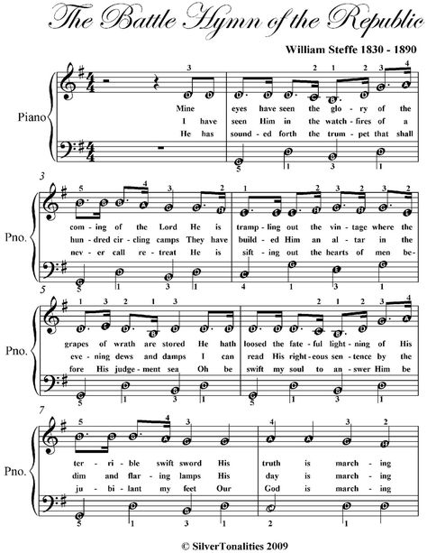 Battle Hymn of the Republic Battle Hymn Of The Republic, Piano Sheet Music Pdf, Music Letters, Letter Names, Style Sheet, Easy Piano Sheet Music, Notes Style, Motivational Books, Sheet Music Pdf