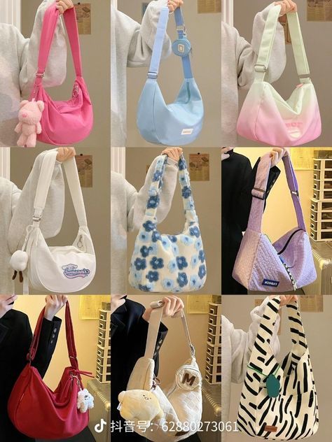 Korean Bags, Korean Bag, Stylish School Bags, Tas Bahu, Kawaii Bags, My Style Bags, Trendy Purses, Aesthetic Bags, Girly Bags