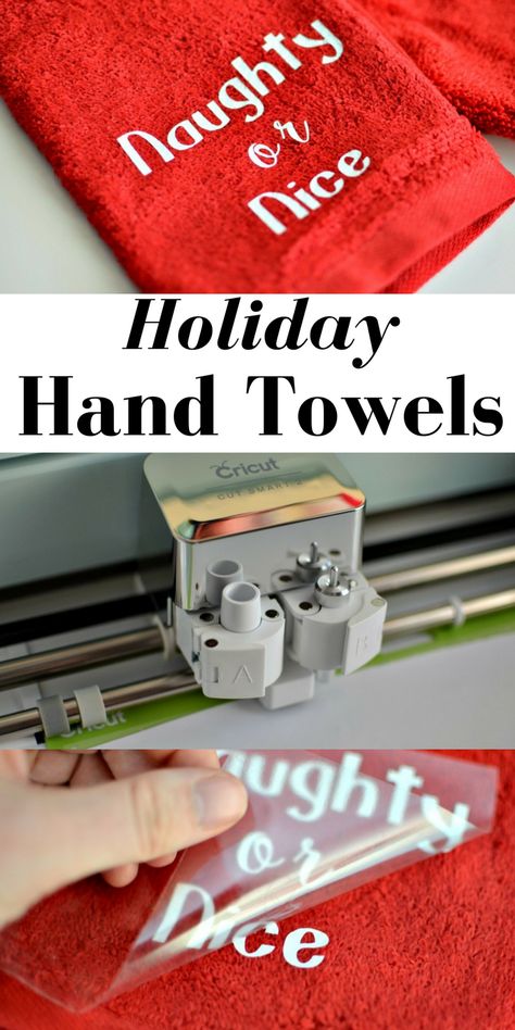 DIY Holiday Hand Towels | Tastefully Frugal AD #CelebrateClean Holiday Towels Diy, Htv On Towels, Cricut Towel Ideas, Diy Christmas Hand Towels, Christmas Towels Diy, Holiday Hand Towels, Christmas Hand Towels, Monogram Towels, Hand Towels Bathroom