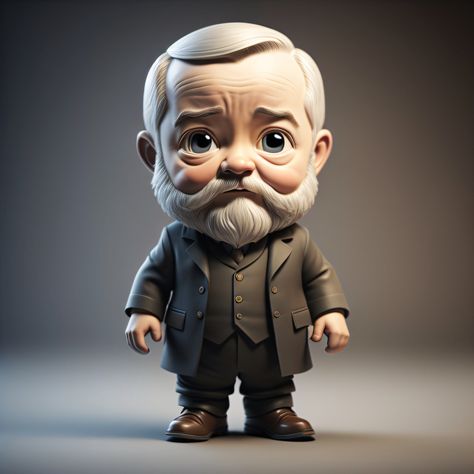 Benjamin Harrison 3D Rendered Chibi Benjamin Harrison, Bobble Head, Art