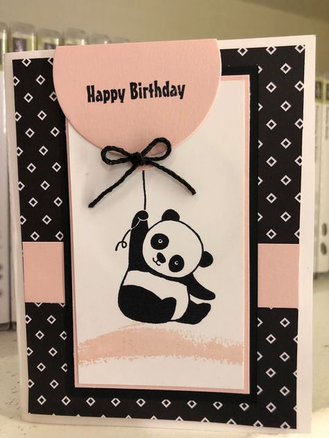 Panda Greeting Card, Diy Panda, Raksha Bandhan Cards, Panda Birthday Cards, Scratch Paper Art, Happy Birthday To Him, Panda Card, Creative Birthday Cards, Panda Birthday