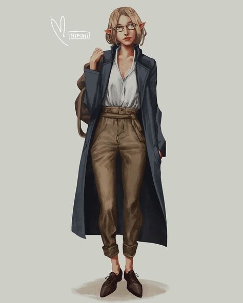 Modern Nalia 😊 #dragonageinquisition #dragonage #lavellan #digitalart #illustration Modern Fantasy Clothing Art, Modern Elf Character Design, Modern Elf Outfit, Modern Fantasy Outfit, Female Oc Character Design Modern, Modern Fantasy Aesthetic, Modern Fantasy Clothing, Modern Elves, Modern Druid