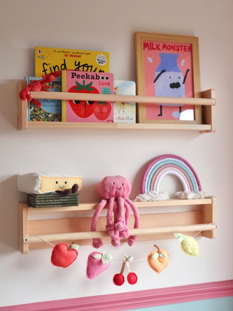 There was so much love for our daughter’s colourful nursery reveal over on Instagram and Tik Tok last week, so I thought I’d write a post with all the details… Bekvam Nursery, Nursery Room Inspiration Colorful, Playroom Colourful, Colourful Nursery Ideas, Fun Nursery Ideas, Playroom Corner, Pink Bed Canopy, Nursery Colorful, Colourful Nursery