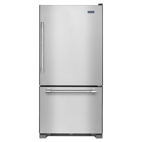 Maytag - Bottom-Freezer Refrigerator -30" - 18.7 Ft³ -Stainless Steel MBR1957FEZ - Rona 2 Door Refrigerator, Maytag Refrigerator, Top Of Refrigerator, Refrigerator Brands, Bottom Freezer Refrigerator, Stainless Steel Refrigerator, Bottom Freezer, Door Shelves, Stainless Steel Doors