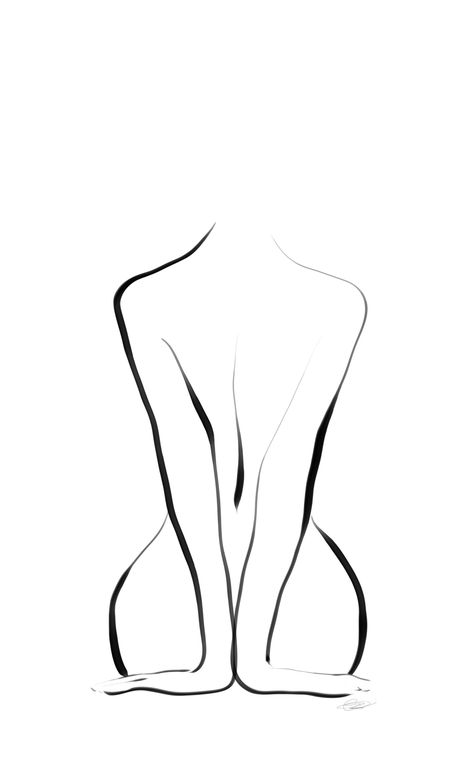 Single Line Body Drawing, Black Art Sketches Drawings, Simple Silhouette Art, Line Drawings Of Women, Silhouette Body Art, Feminine Body Art, Sensual Line Drawing Art, Womens Silhouette Drawing, Line Art Silhouette