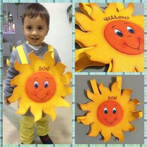 Sun Fancy Dress, Sun Costume For Kids, Sun Costume Diy, Sun Paper Craft, Sun Costume, Fancy Dress Costumes Kids, Diy Costumes Kids, Kids Dress Up, Diy Crafts Paper Flowers