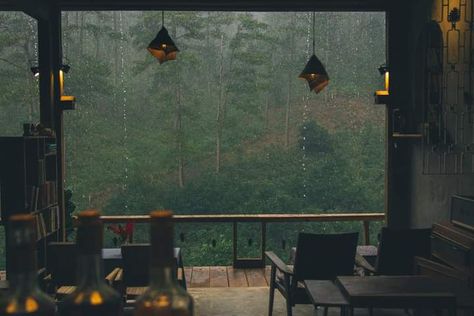 Weather Wallpaper, Rain And Coffee, Rainy Wallpaper, Thumbnail Background, Apartment View, Cozy Coffee Shop, Rain Wallpapers, Raining Outside, Coffee Shop Aesthetic