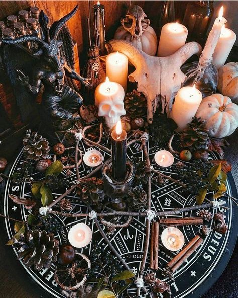 Blessed on Instagram: “#repost thank you to @lucifer___1407 Please visit their Instagram feed for more! #beautifulaltar #holyaltar #altarspace #beautifulaltars…” Baphomet Altar, Loki Altar, Lucifer Altar, Demon Summoning, Witchy Inspiration, Spiritual Satanism, Theistic Satanism, Loki Norse Mythology, Deity Work