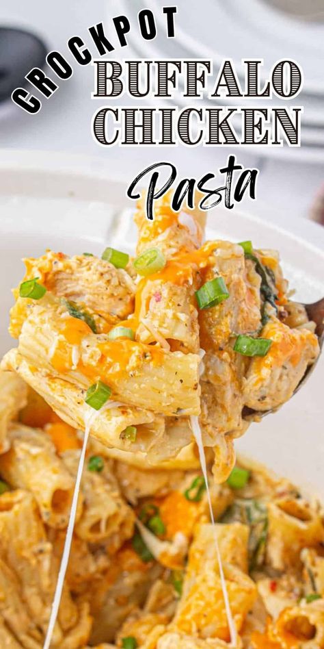 Craving something tangy and spicy? Our Crock Pot Buffalo Chicken Pasta is the perfect mix of zesty buffalo chicken and creamy, cheesy pasta. It’s hearty, delicious, and so simple to make! Follow us for more easy and mouthwatering recipes! Crockpot Buffalo Chicken Pasta, Buffalo Chicken Pasta Bake, Buffalo Pasta, Creamy Buffalo Chicken, Crockpot Buffalo Chicken, Chicken Ranch Pasta, Easy Buffalo Chicken, Buffalo Chicken Casserole, Buffalo Chicken Pasta