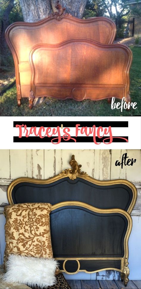 Black Painted Headboard, Painted Headboard, Heirloom Traditions, Furniture Rehab, Refurbished Furniture, Diy Farmhouse, After Photos, Furniture Restoration, Old Furniture