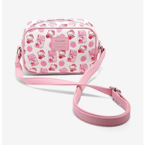 Hello Kitty And Strawberry, Hello Kitty Strawberry, Milk Cartons, Loungefly Hello Kitty, Hello Kitty Purse, Hello Kitty Bag, Hello Kitty Accessories, Loungefly Bag, Girly Bags