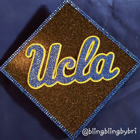 UCLA Graduation Cap Yale Graduation Cap, Bejeweled Graduation Cap, College Logo Graduation Cap, Graduation Cap Designs College Logo, Graduation Cap College Logo, Bedazzled Cap Graduation, Grad Cap Ideas College Logo, Graduation Cap Designs Rhinestones, Umich Grad Cap